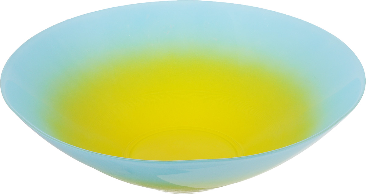 Салатник NiNaGlass Голландия, цвет: желтый, голубой, диаметр 25 см83-012-ф25 Г-Ж Салатник NiNaGlass Голландия, цвет: желтый, голубой, диаметр 25 см83-012-ф25 Г-ЖСалатник NiNaGlass Голландия выполнен из высококачественного двухцветного стекла с эффектом градиент. Салатник идеален для сервировки салатов, овощей, ягод, фруктов, гарниров и многого другого. Он отлично подойдет как для повседневных, так и для торжественных случаев. Такой салатник прекрасно впишется в интерьер вашей кухни и станет достойным дополнением к кухонному инвентарю. Диаметр салатника (по верхнему краю): 25 см. Высота стенки: 7,5 см.