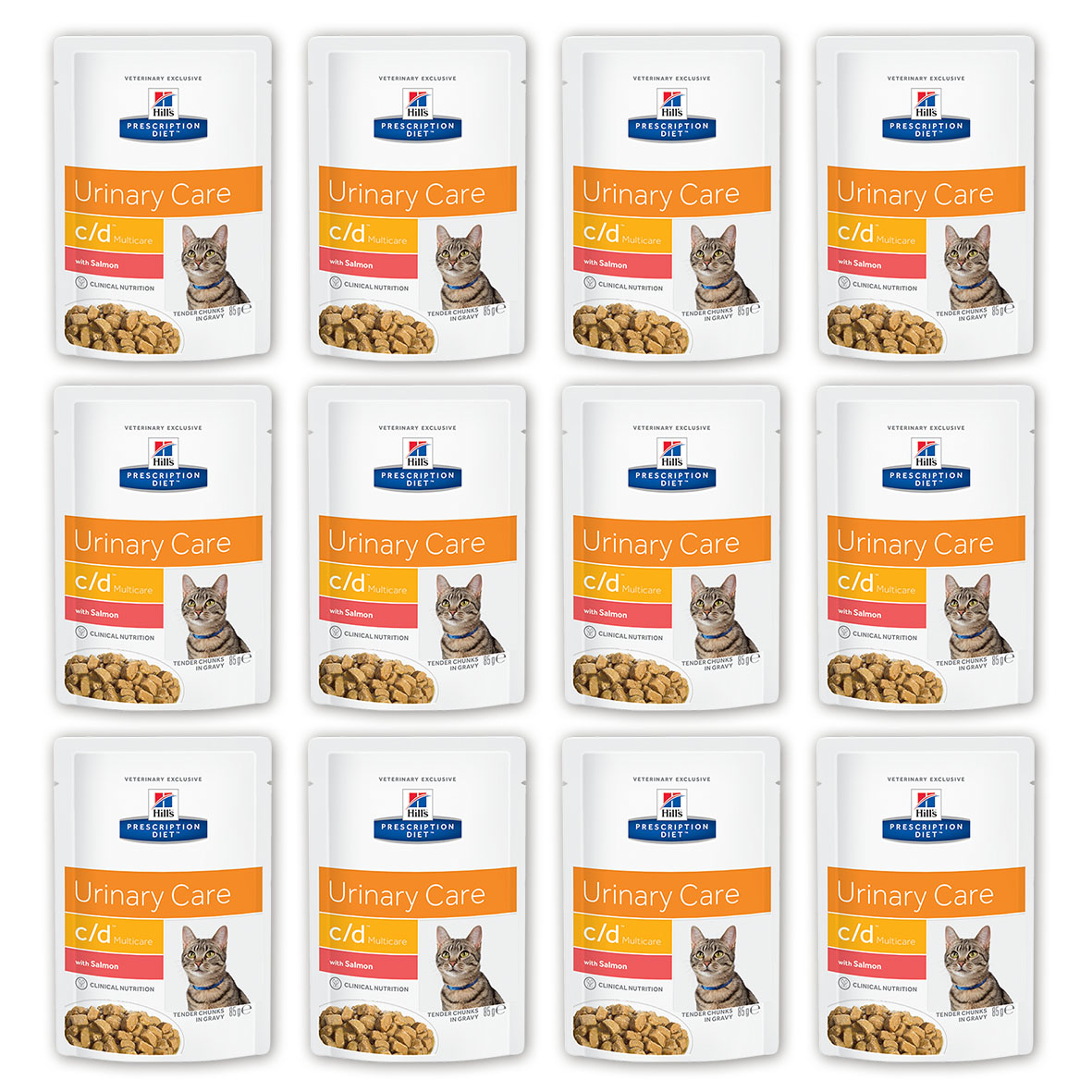 Консервы для кошек Hills Prescription Diet. C/D, для профилактики мочекаменной болезни, с лососем, 85 г, 12 шт3408_12 Консервы для кошек Hills Prescription Diet. C/D, для профилактики мочекаменной болезни, с лососем, 85 г, 12 шт3408_12Консервы для кошек Hills Prescription Diet. C/D рекомендуются на начальном этапе у кошек с любым типом заболеваний нижних отделов мочевыводящих путей, в том числе кристаллурией и/или уролитиазом любого генеза, уретральными пробками и идиопатическим циститом кошек. Подходят для долговременного использования для кошек, склонных к: - образованию струвитных кристаллов и уролитов, кристаллов и уролитов кальция оксалата и кальция фосфата (снижение появления и частоты рецидивов); - формированию уретральных пробок (почти всегда вызванных кристаллами струвита или кальция фосфата); - идиопатическому циститу (в этом случае особенно рекомендуется к применению консервированный рацион или пауч Hills Prescription Diet c/d Multicare Feline). Не рекомендуется: - Котятам. - Беременным и кормящим кошкам. - Кошкам, получающим вещества, закисляющие мочу. Дополнительная информация: - Клинически доказано: растворяет струвиты...