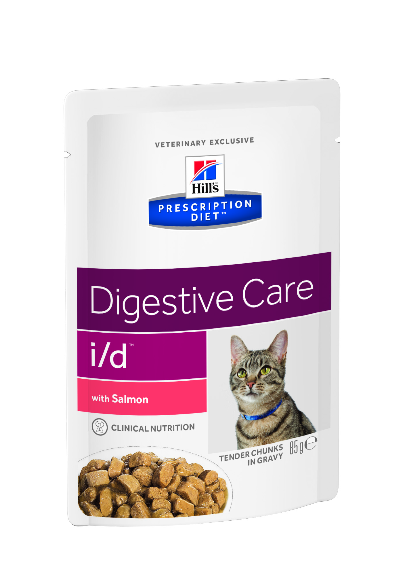 Консервированный корм для кошек Hills Prescription Diet i/d Feline Gastrointestinal Health диета для лечения заболеваний ЖКТ лосось 85г, пауч3409 Консервированный корм для кошек Hills Prescription Diet i/d Feline Gastrointestinal Health диета для лечения заболеваний ЖКТ лосось 85г, пауч3409Осуществляя покупку, я подтверждаю, что осведомлен о необходимости получения рекомендации ветеринарного специалиста не реже, чем раз в 6 месяцев для применения данного рациона. Рекомендуется • При заболеваниях желудочно-кишечного тракта: гастрите, энтерите, колите (т.е. наиболее распространённые причины диареи). • Для восстановления после хирургической ?операции на желудочно-кишечном тракте. • При недостаточности экзокриннои? функции поджелудочнои? железы. • При панкреатите без гиперлипидемии. • Для восстановления после легких хирургических процедур и состоянии?, незначительно ослабляющих организм. • Для котят в качестве повседневного питания • Не рекомендуется • Кошкам с задержкои? натрия в организме. Ингредиенты влажного рациона (пауч): С лососем (4%): Печень курицы, свинина, курица, лосось, крахмал из тапиоки, пшеничная мука, концентрированный растительный протеин, кукурузный крахмал, глюкоза, минералы, сухое цельное яйцо, белковая пудра, целлюлоза, подсолнечное масло,...