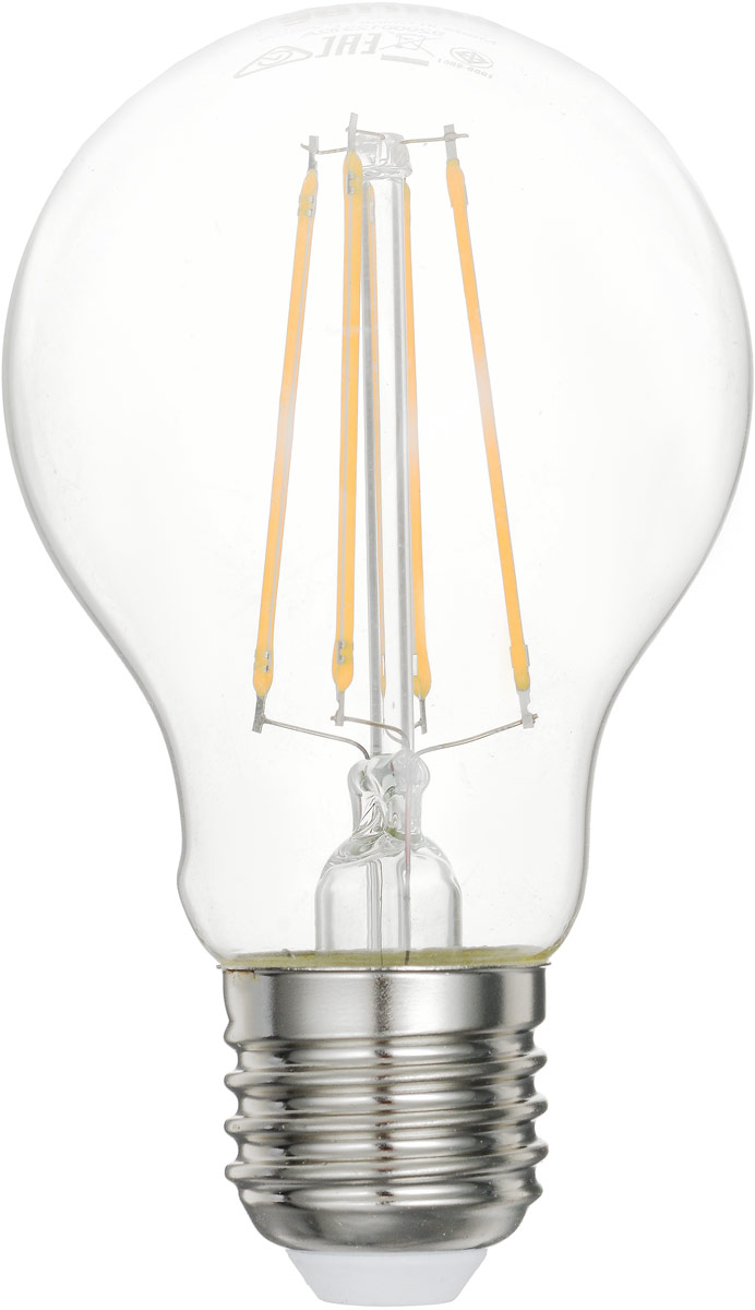 Лампа светодиодная Philips LED bulb, цоколь E27, 6W, 2700KЛампа LEDClassic 6-70W A60 E27 WW CL APR Лампа светодиодная Philips LED bulb, цоколь E27, 6W, 2700KЛампа LEDClassic 6-70W A60 E27 WW CL APRСовременные светодиодные лампы LED bulb экономичны, имеют долгий срок службы и мгновенно загораются, заполняя комнату светом. Лампа оригинальной формы и высокой яркости позволяет создать уютную и приятную обстановку в любой комнате вашего дома. Светодиодные лампы потребляют на 91% меньше электроэнергии, чем обычные лампы накаливания, излучая при этом привычный и приятный теплый свет. Срок службы светодиодной лампы LED bulb составляет до 15 000 часов, что соответствует общему сроку службы пятнадцати ламп накаливания. Благодаря чему менять лампы приходится значительно реже, что сокращает количество отходов. Напряжение: 220-240 В. Световой поток: 806 lm. Эквивалент мощности в ваттах: 70 Вт.