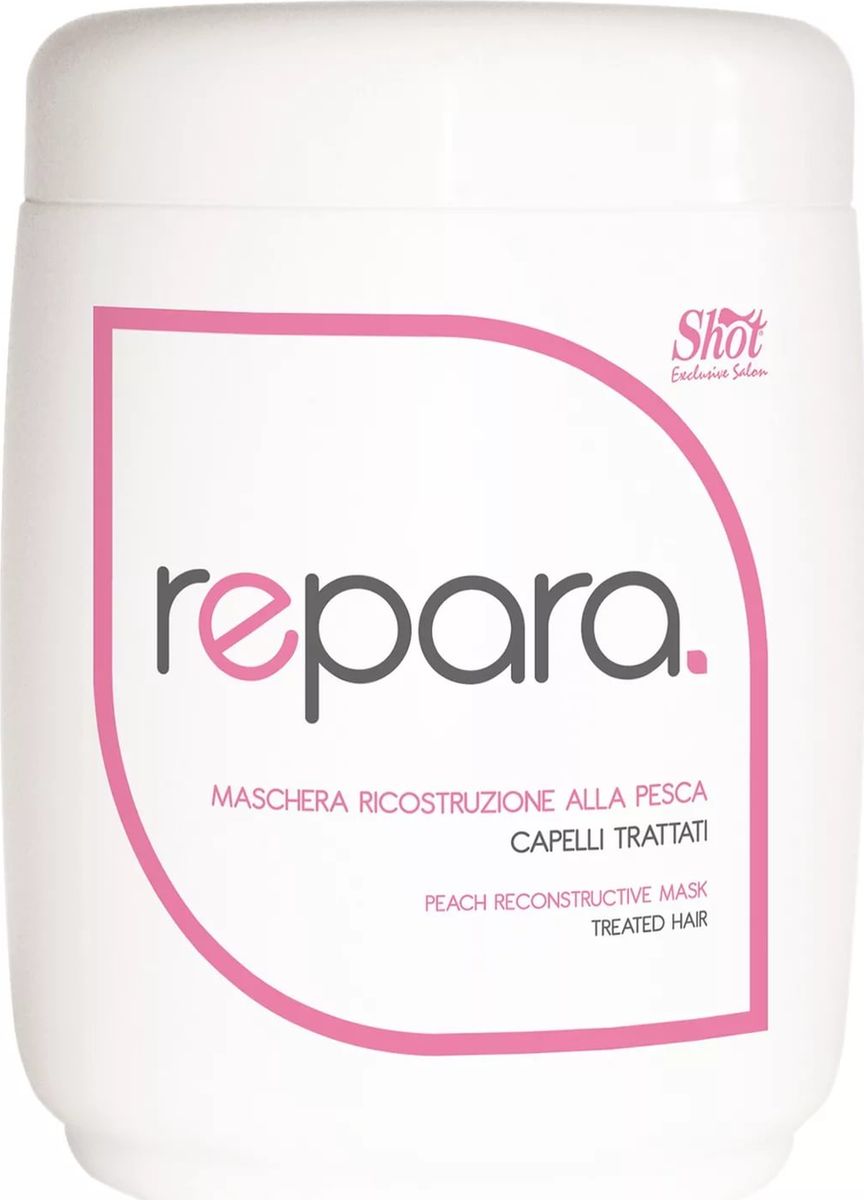 Shot Peach Reconstructive Mask - Восстанавливающая маска с персиком для поврежденных волос 1000 млSHRE117 Shot Peach Reconstructive Mask - Восстанавливающая маска с персиком для поврежденных волос 1000 млSHRE117Восстанавливающая маска от Shot проникает глубоко в структуру волосяного стержня и укрепляет его. Средство идеально подходит для очень сухих и поврежденных волос. Также маска от Шот благотворно воздействует на кожу головы и делает волосы приятными на ощупь. Результат: После применения маски от Shot волосы становятся мягче и эластичнее, они легко расчесываются и блестят.