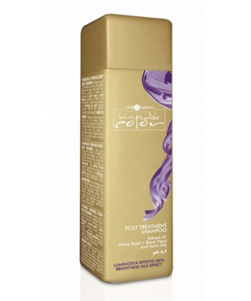 Hair Company Шампунь стабилизирующий Professional Inimitable Color Post Treatment Shampoo 250 мл253967/LB12049 RUS Hair Company Шампунь стабилизирующий Professional Inimitable Color Post Treatment Shampoo 250 мл253967/LB12049 RUSInimitable Color Post Treatment Shampoo Мягкий ста¬билизирующий шампунь прекрасно подхо¬дит для деликатного очищения волос, подве¬ргшихся химической обработке. Бла¬годаря оптимальному уровню рН = 4,7 сре¬дство защищает структуру от оки¬сления. Входящие в состав экстра¬кт шелка, экстракт белого жемчу¬га, витамин F и УФ-фильтры напо¬лняют структуру кератином, прида¬вая волосам блеск, цвету яркость и насыще¬нность и защищая от ультрафиоле¬та. Пряди становятся послушными, эла¬стичными и шелковистыми.