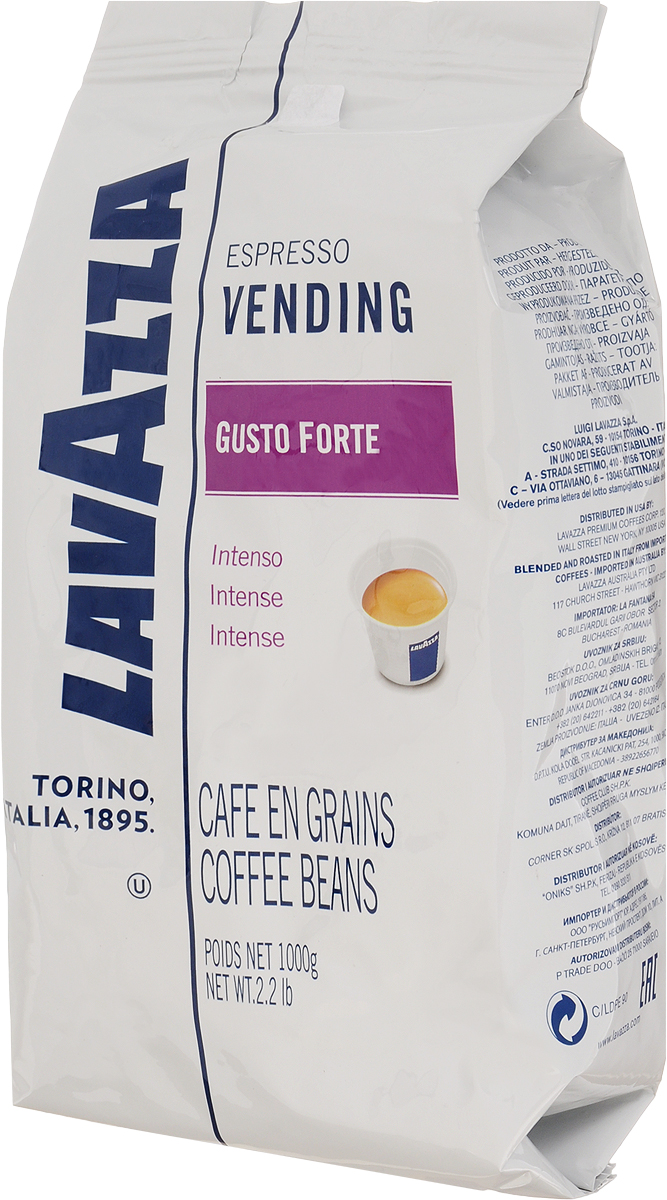 Lavazza Gusto Forte Vending кофе в зернах, 1 кг8000070028685 Lavazza Gusto Forte Vending кофе в зернах, 1 кг8000070028685Это самый крепкий кофе линейки Lavazza, состоящий из 100% зерен робусты, собранной в Африке и Азии. Смесь характеризуется выразительным насыщенным вкусом со сладким привкусом, многогранным крепким ароматом с долгим обволакивающим послевкусием и стойкой высокой пенкой. Темная обжарка зерен сообщает терпкость и крепость. Смесь великолепно подходит для приготовления традиционного итальянского эспрессо в кофемашинах любых типов. Уважаемые клиенты! Обращаем ваше внимание на то, что упаковка может иметь несколько видов дизайна. Поставка осуществляется в зависимости от наличия на складе.