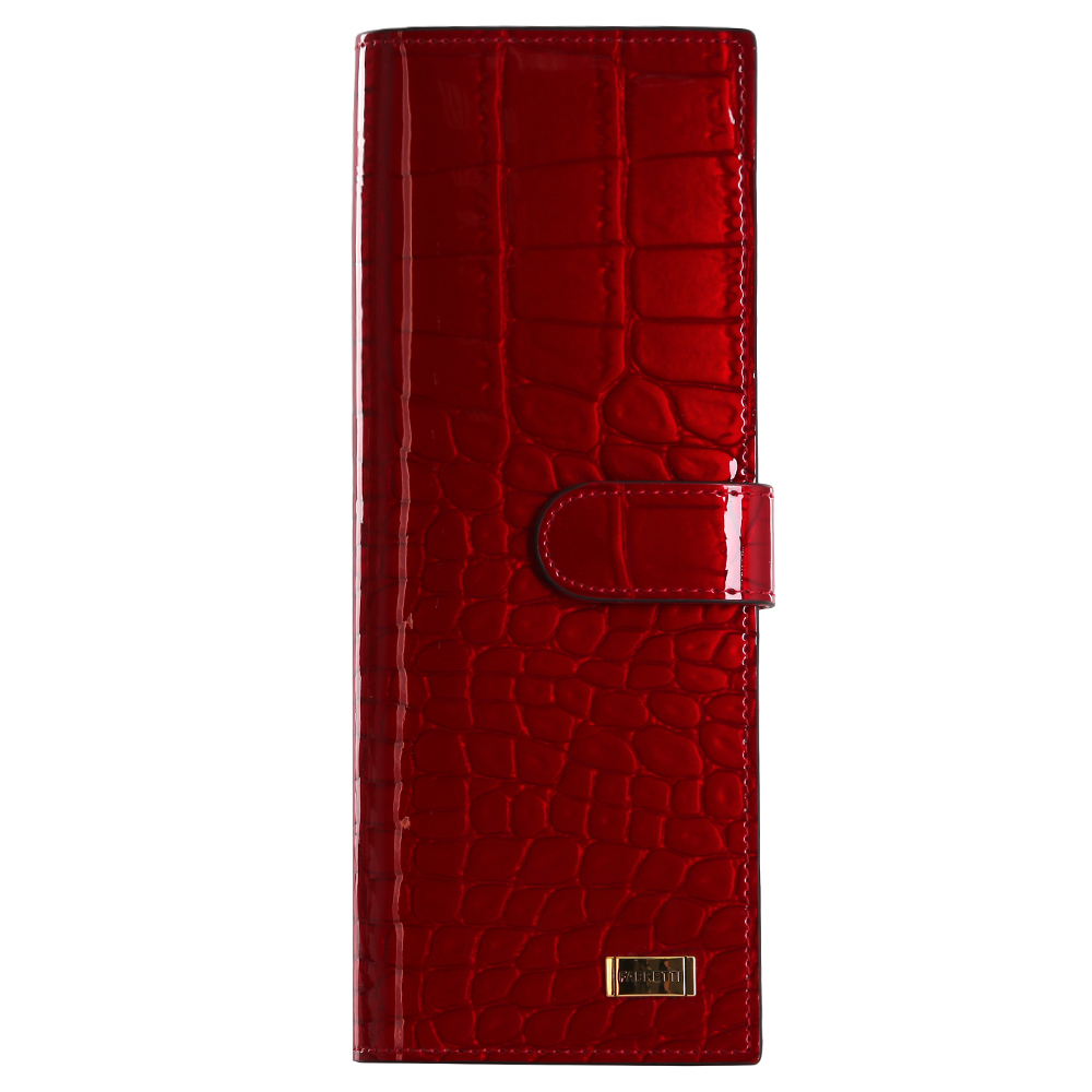 Визитница женская Fabretti, цвет: красный. 8150281502-red cocco L Визитница женская Fabretti, цвет: красный. 8150281502-red cocco LЯркая и вместительная визитница от итальянского бренда Fabretti выполнена из натуральной лакированной кожи, которая имеет невероятно гладкую фактуру. Фурнитура, выполненная в золотом оттенке, дизайнерское тиснение под рептилию и насыщенный красный цвет, превращают модель в утонченный и изысканный аксессуар. Внутри 40 отделений для кредитных и дисконтных карт, а также 17 кожаных карманов.