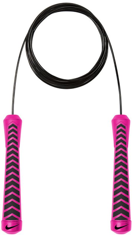 Скакалка Nike Intensity Speed Rope, цвет: розовый, черныйN.ER.30.645.NS Скакалка Nike Intensity Speed Rope, цвет: розовый, черныйN.ER.30.645.NSШариковые подшипники в ручках для увеличения скорости. Вес скакалки оптимален для поддержания скорости. Удобные ручки с нескользким покрытием. Регулируемая длина.