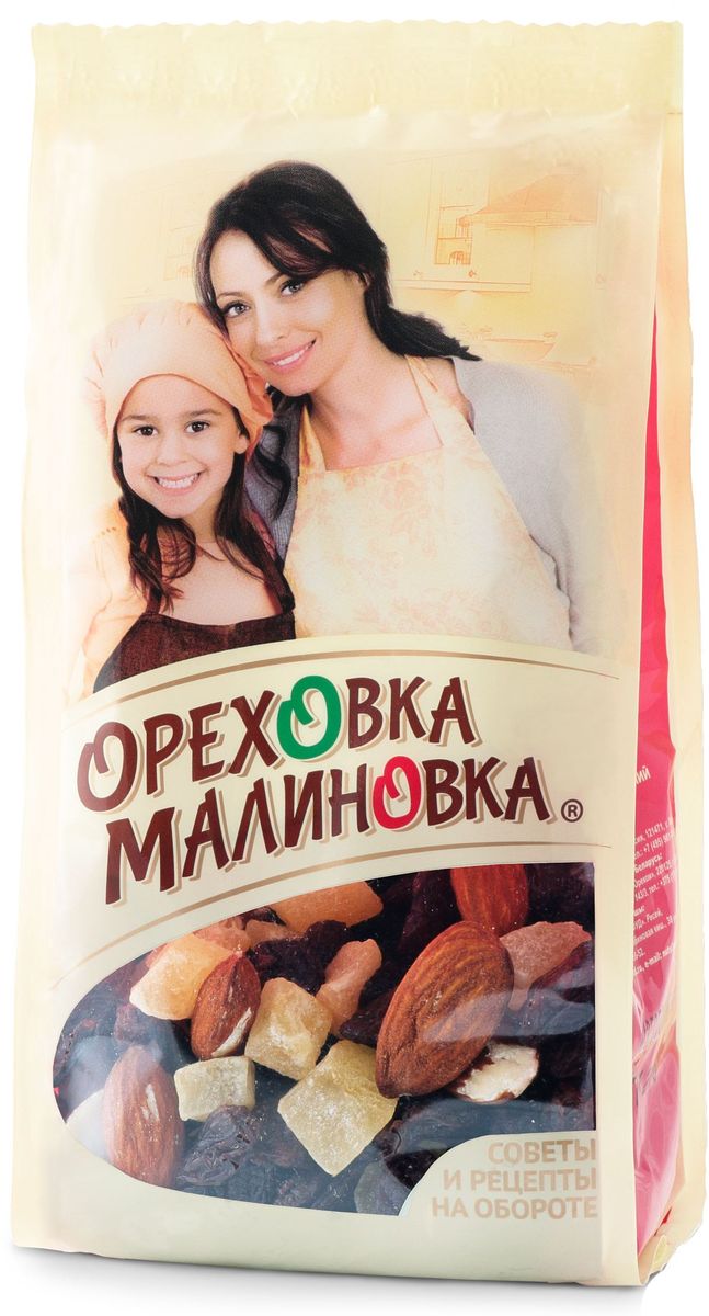 Ореховка-Малиновка смесь ассорти, 75 г4620000679660 Ореховка-Малиновка смесь ассорти, 75 г4620000679660Смесь из сушеных фруктов и ягод станет любимым ингредиентом в вашей выпечке. Пирог с ананасом, изюмом и папайей украсят банановые чипсы. Семья будет в восторге.