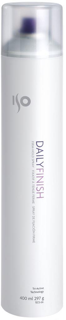 ISO Daily Finish Hairspray - Спрей для укладки сильной фиксации, 400 мл969803 ISO Daily Finish Hairspray - Спрей для укладки сильной фиксации, 400 мл969803Мелко распыляется, не мокрый, имеет приятный запах, хорошо счесывается с волос, не требуя мытья головы, сильная фиксация, интеллектуальная формула позволяет запоминать форму даже после счесывания. Для окончательного, сильного фиксирования прически, для создания гладких причесок, сохраняет форму на длительное время. Защита формы при повышенной влажности за счет устойчивых к влаге полимеров. Силиконы – усиливают блеск. Содержит UV-фильтры. Результат: Сильно зафиксированные, ухоженные, объемные, блестящие волосы, не склеенные, без хлопьев и налета. Секреты применения: Можно использовать для закрепления блесток на теле.