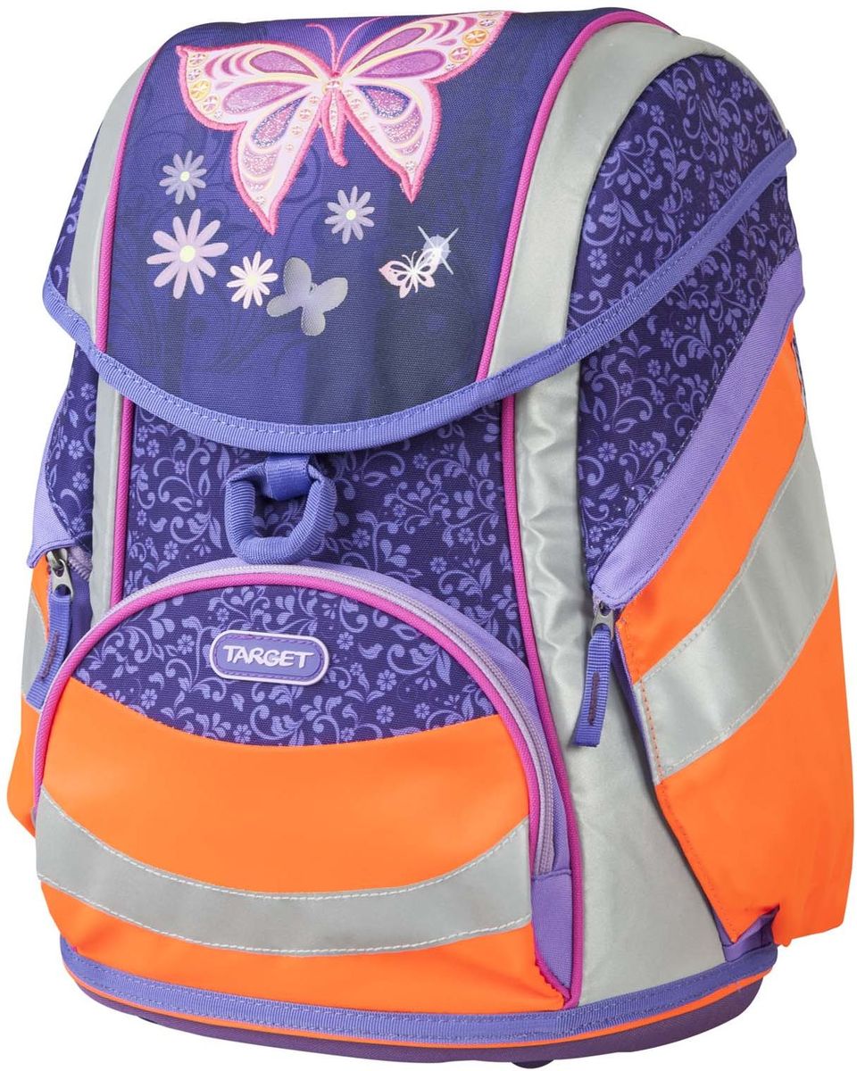 Target Collection Ранец школьный Золотая бабочка 1798317983 Target Collection Ранец школьный Золотая бабочка 1798317983Детский ранец бренда «Target Collection» имеет яркий рисунок и изготовлен из современных, прочных материалов. Техническими особенностями рюкзака (портфелей) «Target Collection» является система «Flexiball» (поясничная поддержка), которая оптимально адаптирована для ребенка. Ведь самое главное, чтобы ребенок имел правильную осанку во время переноски портфеля. Система «Flexiball» является новшеством в промышленности, она правильно распределяет вес мешка, автоматически подстраивается под ребенка и поэтому обеспечивает идеальное положение для поясничной поддержки. Во время прогулки, система «Flexiball» движется вместе с ребенком, за счет гибкого материала уменьшает нагрузку при ходьбе. Портфель имеет форму куба, пригодную для учащихся начальных классов. Плечевые лямки можно отрегулировать для каждого ребенка индивидуально, поэтому получается что он «растет» вместе с ребенком. Лямки содержат вентиляционные отверстия и тем самым имеют возможность дышать. Они дополнительно оснащены...