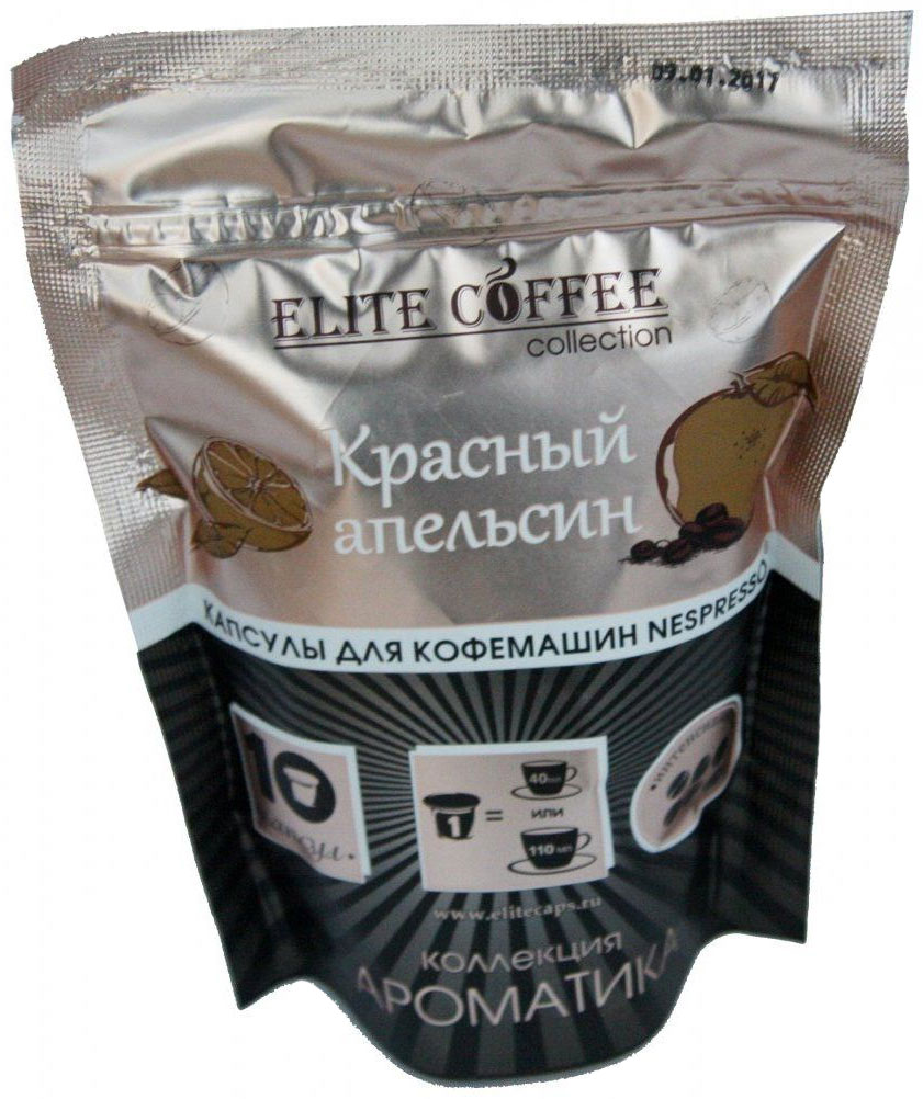 Elite Coffee Collection Красный апельсин Кофе в капсулах, 10 шт4623721664991 Elite Coffee Collection Красный апельсин Кофе в капсулах, 10 шт4623721664991Это необычайно яркое и благоухающее сочетание высококачественного кофе с ароматом сицилийского апельсина. Красный апельсин придает напитку яркий и насыщенный вкус. 100% Арабика.