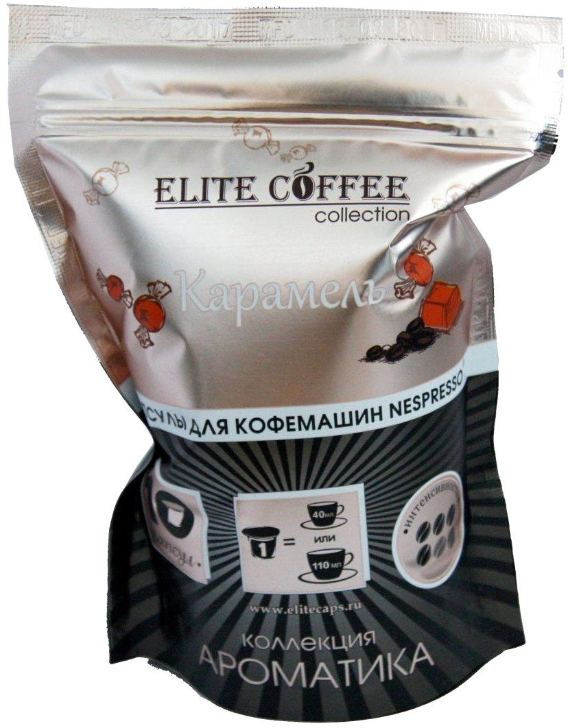 Elite Coffee Collection Карамель кофе в капсулах, 10 шт4623721665004 Elite Coffee Collection Карамель кофе в капсулах, 10 шт4623721665004Восхитительный карамельный аромат, дополненный нежными легкими нотками ванили. 100% Арабика.