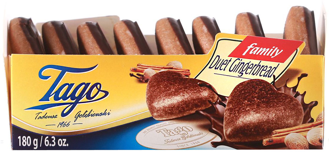 Tago Дуэт темный Пряники, 180 г3.33.02 Tago Дуэт темный Пряники, 180 г3.33.02Пряники Дуэт темный - очень романтичный подарок. Сладкие печенья в форме сердечек из темного шоколада.