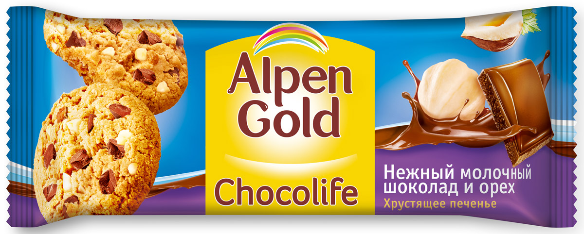 Alpen Gold Chocolife печенье с молочным шоколадом и фундуком, 135 г652943, 323357 Alpen Gold Chocolife печенье с молочным шоколадом и фундуком, 135 г652943, 323357Хрустящее печенье Alpen Gold Chocolife с тающими во рту кусочками настоящего молочного шоколада и ароматным лесным орехом - излюбленное сочетание ингредиентов - откроет мир богатых вкусовых ощущений и, самое главное, зарядит вас оптимизмом! Уважаемые клиенты! Обращаем ваше внимание, что полный перечень состава продукта представлен на дополнительном изображении.