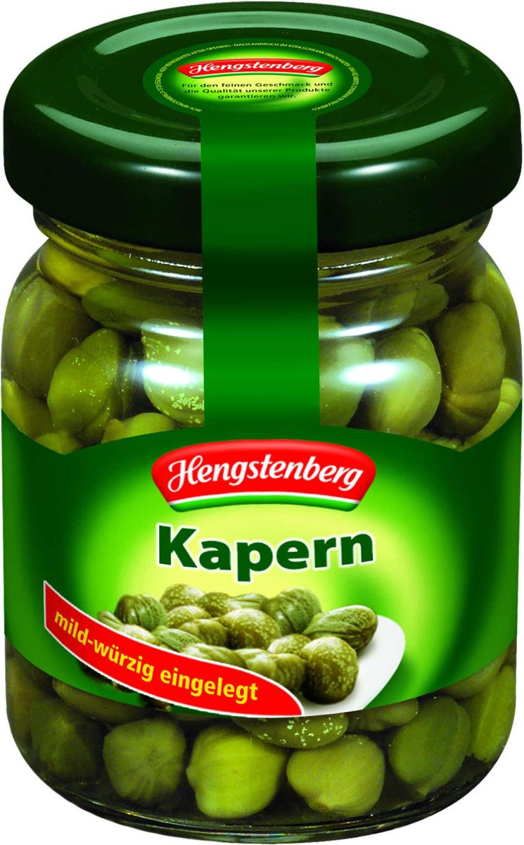 Hengstenberg Каперсы маринованные, 53 мл257557 Hengstenberg Каперсы маринованные, 53 мл257557Каперсы придают пикантность и остроту соусам, их подают к рыбе или мясу, добавляют в супы, салаты и заправки.