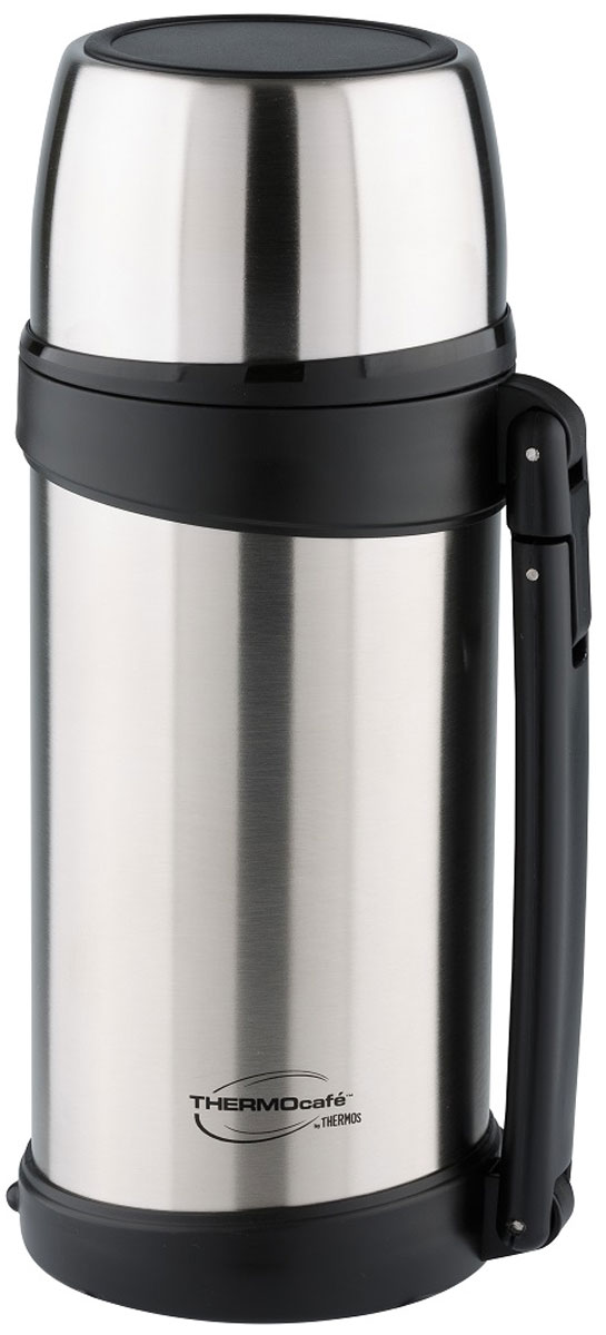 Термос Thermocafe By Thermos, цвет: стальной, 1,5 л. XTGH9-100271198 Термос Thermocafe By Thermos, цвет: стальной, 1,5 л. XTGH9-100271198Термос из нержавеющей стали Выливать напитки из термоса можно повернув крышку на пол-оборота. Увеличенная по объему крышка-чашка понравится любителям больших порций. Для удобства использования и транспортировки термос имеет складную ручку