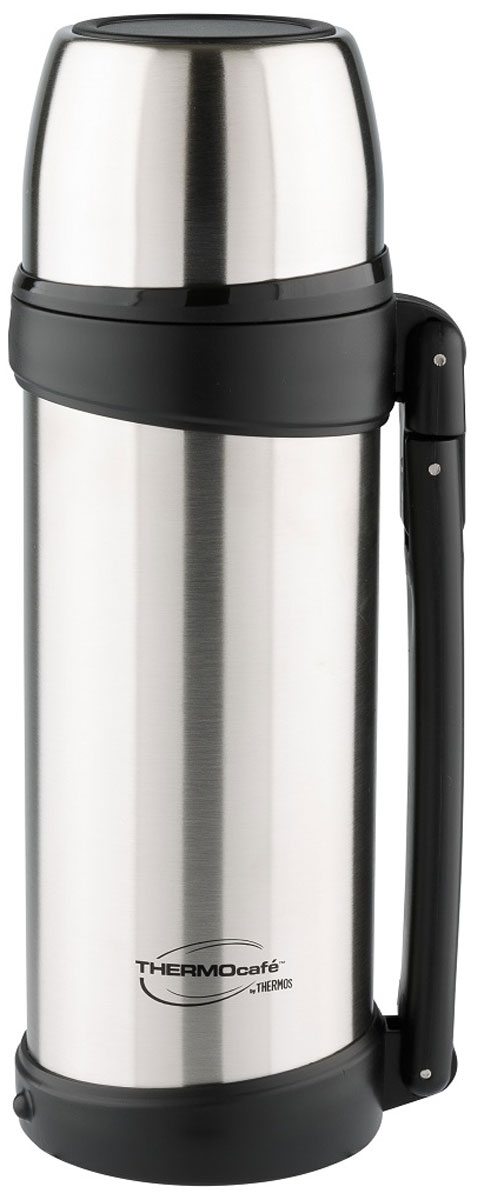 Термос Thermocafe By Thermos, цвет: стальной, 1,8 л. XTGH9-100271242 Термос Thermocafe By Thermos, цвет: стальной, 1,8 л. XTGH9-100271242Термос из нержавеющей стали Выливать напитки из термоса можно повернув крышку на пол-оборота. Увеличенная по объему крышка-чашка понравится любителям больших порций. Для удобства использования и транспортировки термос имеет складную ручку
