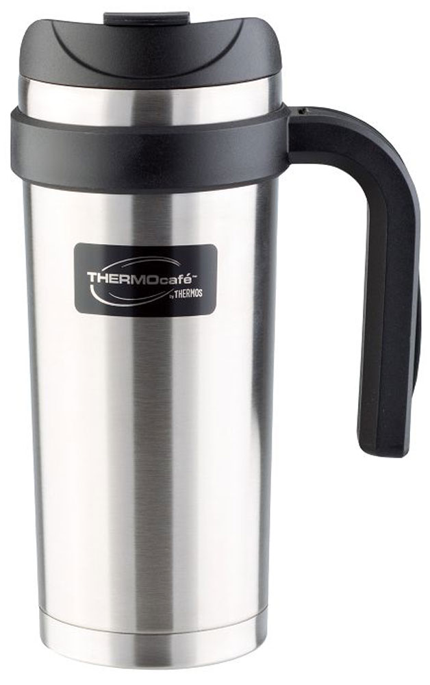 Термокружка Thermocafe By Thermos, цвет: стальной, 0,5 л. TM-470918314 Термокружка Thermocafe By Thermos, цвет: стальной, 0,5 л. TM-470918314Кружка-термос из нержавеющей стали с ручкой. Крышка удерживается фиксатором в открытом положении. Благодаря эргономики кружку удобно держать и пить из нее.