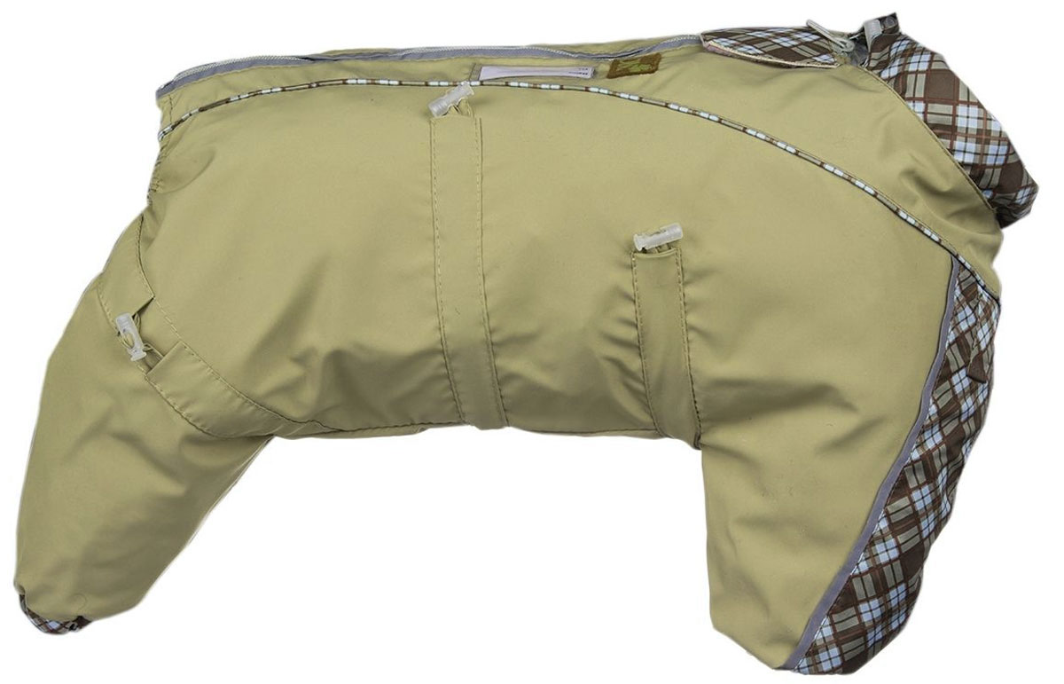 Комбинезон для собак Dogmoda Doggs, для девочки, цвет: бежевый. Размер MDM-140517_бежевый Комбинезон для собак Dogmoda Doggs, для девочки, цвет: бежевый. Размер MDM-140517_бежевыйКомбинезон для собак Dogmoda Doggs отлично подойдет для прогулок в прохладную погоду. Комбинезон изготовлен из полиэстера, защищающего от ветра и осадков, а на подкладке используется вискоза, которая обеспечивает отличный воздухообмен. Комбинезон застегивается на молнию и липучку, благодаря чему его легко надевать и снимать. Молния снабжена светоотражающими элементами. Низ рукавов и брючин оснащен внутренними резинками, которые мягко обхватывают лапки, не позволяя просачиваться холодному воздуху. На вороте, пояснице и лапках комбинезон затягивается на шнурок-кулиску с затяжкой. Благодаря такому комбинезону простуда не грозит вашему питомцу. Длина по спинке: 35 см. Объем груди: 68 см. Обхват шеи: 52 см.