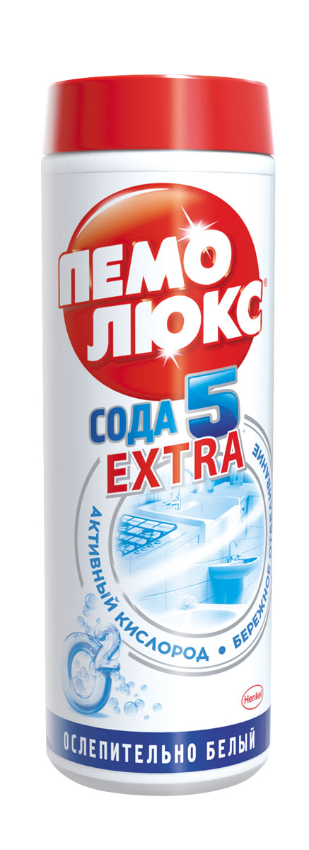 Чистящее средство Пемолюкс Сода 5 Экстра Ослепительно белый 480г935070 Чистящее средство Пемолюкс Сода 5 Экстра Ослепительно белый 480г935070Уникальная формула Пемолюкс Ослепительно Белый с содой, мягким абразивом и активным кислородом поможет вернуть первоначальную белизну поверхностям. Активный кислород борется со сложными загрязнениями, такими как пятна от чая, кофе и ягод. Пемолюкс не содержит опасных химикатов и подходит для чистки керамических, эмалированных, металлических и других твердых поверхностей на кухне, в ванной и в прочих помещениях. Состав: Товар сертифицирован.