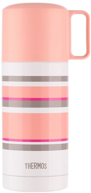 Термос Thermos, цвет: бело-розовый, 0,35 л. FEJ-353428080 Термос Thermos, цвет: бело-розовый, 0,35 л. FEJ-353428080Данная модель обладает взрывной палитрой цвета от консервативного кофейного до яркого многообразия радужных оттенков. Удачно сочетаются конструктивные особенности чашки-крышки и пробки кнопочного типа. Чашку очень удобно держать как детям, так и прелестным дамам, поскольку именно для них эта модель будет наиболее привлекательна. Пробка откидывается одним нажатием руки благодаря встроенной пружине.