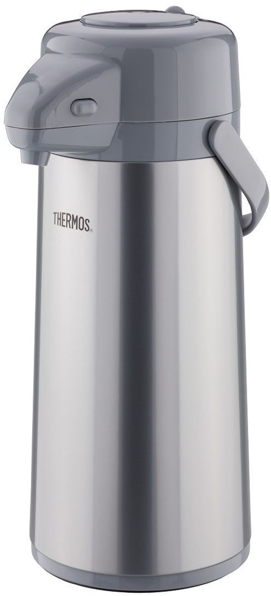 Термос Thermos, цвет: серый, 2,2 л. TPP-2200MPP097781 Термос Thermos, цвет: серый, 2,2 л. TPP-2200MPP097781Настольный термос 2.2л, с пневмонасосом, со стеклянной колбой