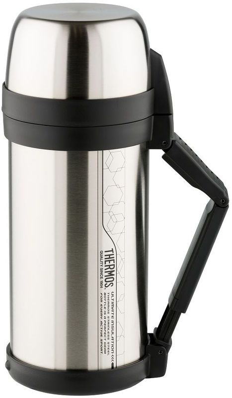 Термос Thermos, цвет: стальной, 1,7 л. FDH923646 Термос Thermos, цвет: стальной, 1,7 л. FDH923646Термос из нержавеющей стали FDH предназначен для длительного сохранения температуры горячего и холодного . Такие показатели достигаются благодаря технологии производства глубокого вакуума. Этот термос легок и компактен. Используется технология уменьшения веса изделия при увеличении объема внутренний колбы. Термос с комбинированным горлом предназначен для еды и напитков. Удобная в использовании стильная пробка из высококачественного пластика с откидной крышкой. Термос укомплектован дополнительной пластиковой чашкой. Складная ручка и ремень для переноски.
