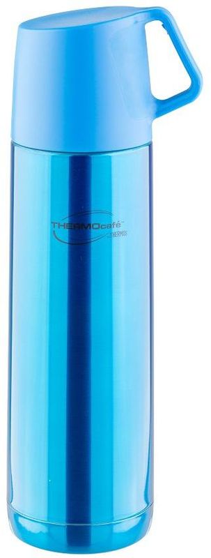 Термос Thermocafe By Thermos, цвет: голубой, 0,5 л. JF-50271457 Термос Thermocafe By Thermos, цвет: голубой, 0,5 л. JF-50271457Термос из нержавеющей стали в яркой расцветке. В пробке использован новый механизм открытия/закрытия. Удобная пластиковая крышка-чашка с ручкой.
