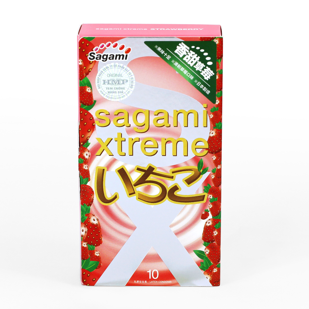 Sagami Xtreme Strawberry 10шт. Презервативы со вкусом клубники, латекс 0,04 мм143163 Sagami Xtreme Strawberry 10шт. Презервативы со вкусом клубники, латекс 0,04 мм143163Упаковка 10 ультратонких (0,04мм) презервативов из натурального латекса с дополнительной смазкой и земляничным ароматом. Восхитительный освежающий земляничный аромат создает совершенно новую чувственную атмосферу и дает Вам более интенсивное удовольствие, вызванное гладкими шелковистыми ощущениями. 33mm диаметр; 104mm окружность; 52±2mm ширина 190±10mm длина Прозрачные Силиконовая смазка с ароматом земляники.
