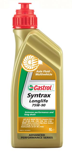 Трансмиссионное масло для мостов Castrol Syntrax Longlife 75W-90, 1 л154F0A Трансмиссионное масло для мостов Castrol Syntrax Longlife 75W-90, 1 л154F0AОписание Castrol Syntrax Long Life 75W-90 – всесезонный полностью синтетический смазочный материал для главной передачи. Это основной рекомендуемый продукт Castrol для главных передач коммерческих автомобилей большой грузоподъёмности, одобренный MAN, Scania и ZF. Специально разработан и одобрен BMW для использования во всех главных передачах, оснащённых обычными (не самоблокирующимися) дифференциалами. Преимущества - Экономия топлива и сокращение выбросов выхлопных газов, достигаются благодаря сбалансированным вискозиметрическим и фрикционным характеристикам. - Исключительная низкотемпературная текучесть обеспечивает оптимальную защиту деталей в начале работы узла во всех условиях. - Отличные термическая стабильность и стойкость к окислению поддерживают чистоту деталей главной передачи и дифференциала, позволяют продлить срок службы масла и сократить потери времени на сервисное обслуживание техники. - Оптимальные противоизносные и противозадирные характеристики при всех температурах...