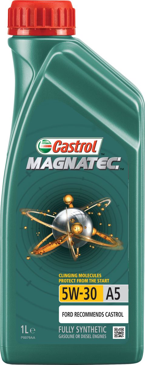 Моторное масло Castrol Magnatec 5W-30 A5, 1 л15581E Моторное масло Castrol Magnatec 5W-30 A5, 1 л15581EОписание До 75% износа двигателя происходит во время его пуска и прогрева. Когда двигатель выключен, обычное масло стекает в поддон картера, оставляя важнейшие детали двигателя незащищенными. Молекулы Castrol Magnatec подобно магниту притягиваются к деталям двигателя и образуют сверхпрочную масляную пленку, обеспечивающую дополнительную защиту двигателя в период пуска, когда риск возникновения износа существенно возрастает. Применение Моторное масло Castrol Magnatec 5W-30 A5 предназначено для бензиновых и дизельных двигателей автомобилей, в которых производитель рекомендует использовать смазочные материалы класса вязкости SAE 5W-30, спецификаций ACEA A5/B5, A1/B1, API SN/CF ILSAC GF-4 или более ранних. Castrol Magnatec 5W-30 A5 подходит для применения в двигателях автомобилей Ford, требующих моторные масла спецификаций Ford WSS-M2C913-D, Ford WSS-M2C913-C, Ford WSS-M2C913-B или Ford WSS-M2C913-A. Преимущества Молекулы Castrol Magnatec Intelligent Molecules: ·удерживаются на важнейших...