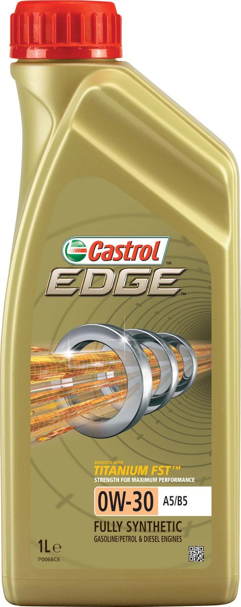 Моторное масло Castrol Edge0W-30 A5/B5, 1 л156E3E Моторное масло Castrol Edge0W-30 A5/B5, 1 л156E3EОписание Полностью синтетическое моторное масло Castrol EDGE произведено с использованием новейшей технологии TITANIUM FST™, придающей масляной пленке дополнительную силу и прочность благодаря соединениям титана. TITANIUM FST™ радикально меняет поведение масла в условиях экстремальных нагрузок, формируя дополнительный ударопоглащающий слой. Испытания подтвердили, что TITANIUM FST™ в 2 раза увеличивает прочность пленки, предотвращая ее разрыв и снижая трение для максимальной производительности двигателя. С Castrol EDGE Ваш автомобиль готов к любым испытаниям независимо от дорожных условий. Применение Castrol EDGE 0W-30 A5/B5 предназначено для бензиновых и дизельных двигателей автомобилей, где производитель рекомендует моторные масла спецификаций ACEA A1/B1, A5/B5, ILSAC GF-2 класса вязкости SAE 0W-30. Преимущества Castrol EDGE 0W-30 A5/B5 обеспечивает надёжную и максимально эффективную работу высокотехнологичных двигателей, созданных по новейшим инженерным разработкам, требующих...