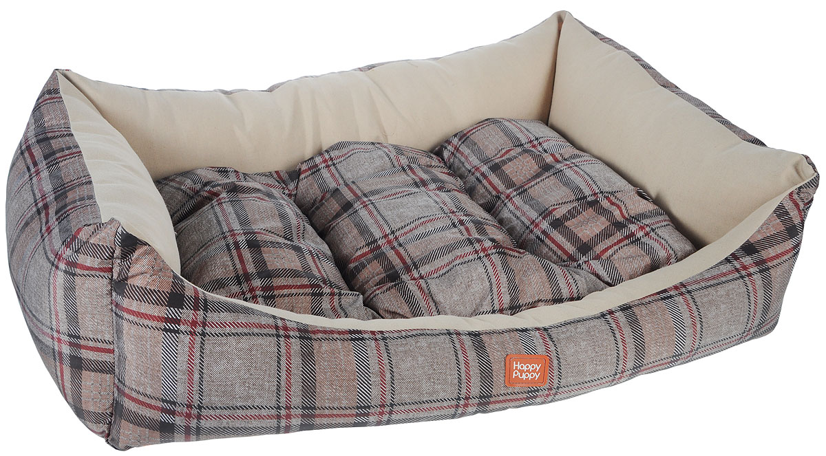 Лежак для собак Happy Puppy Классик-4, 64 x 49 x 15 смHP-170004-4 Лежак для собак Happy Puppy Классик-4, 64 x 49 x 15 смHP-170004-4Мягкий лежак Happy Puppy Классик-4 обязательно понравится вашему питомцу. Он выполнен из высококачественного хлопка и полиэстера с водоотталкивающей пропиткой, а наполнитель - из мягкого холлофайбера. Такой материал не теряет своей формы долгое время. Лежак оснащен мягкой съемной подстилкой. Высокие бортики обеспечат вашему любимцу уют. За изделием легко ухаживать, его можно стирать вручную. Мягкий лежак станет излюбленным местом вашего питомца, подарит ему спокойный и комфортный сон, а также убережет вашу мебель от шерсти. Размер: 64 x 49 x 15 см.
