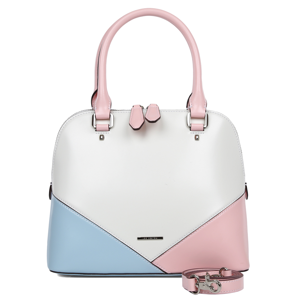 Сумка женская Leo Ventoni, цвет: белый, голубой. 2300447523004475-bianco/pink/l.blue Сумка женская Leo Ventoni, цвет: белый, голубой. 2300447523004475-bianco/pink/l.blueСумка женская бренда Leo Ventoni выполнена из натуральной кожи. Модель с одним отделением. Задняя стенка дополнена прорезным карманом на молнии. Внутри у изделия два накладных кармана и один прорезной карман на молнии. Сумка оснащена наплечным ремнем.