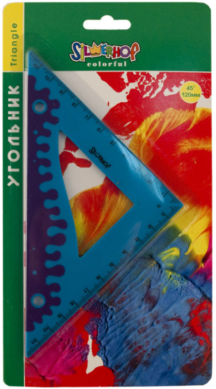 Silwerhof Угольник Colorful 45 градусов 12 см540091 Silwerhof Угольник Colorful 45 градусов 12 см540091Угольник Silwerhof Colorful станет вашим незаменимым помощником. Угольник выполнен из непрозрачного цветного пластика с ровной четкой миллиметровой шкалой делений по двум сторонам до 12 см. Имеет прорезиненный корпус.