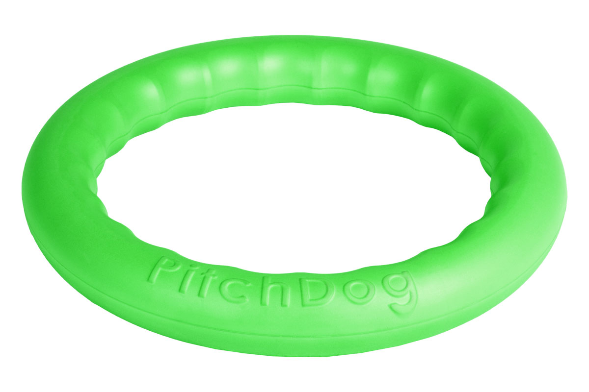Кольцо игровое для аппортировки PitchDog, цвет: зеленый, диаметр 20 см62375 Кольцо игровое для аппортировки PitchDog, цвет: зеленый, диаметр 20 см62375Инновационная игрушка для собак всех пород и возрастов, предназначенная как для повседневной игры, так и для использования в качестве идеального апортировочного снаряда для занятий Pitch & Go («питч энд гоу»). Изготовлена из особого легкого и безопасного материала, который очень нравится собакам и позволяет играть с PitchDog (ПитчДог) как на суше, так и в воде. Диаметр 20 см Цвет: зеленый пенорезина