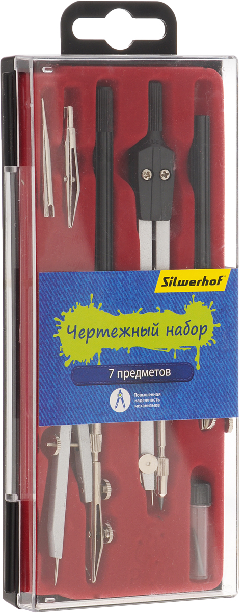 Silwerhof Готовальня Джинсовая коллекция 7 предметов540116 Silwerhof Готовальня Джинсовая коллекция 7 предметов540116Готовальня Silwerhof содержит циркуль, кронциркуль, грифель, рейсфедерную вставку, рейсфедерную вставку в сборе, рейсфедерную ручку, игольную вставку.