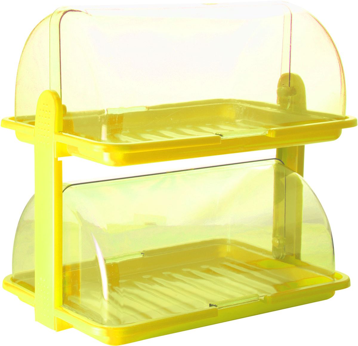 Хлебница Plastic Centre, 2-ярусная, цвет: желтый, прозрачный, 38,5 х 26 х 37 смПЦ1671ЛМН Хлебница Plastic Centre, 2-ярусная, цвет: желтый, прозрачный, 38,5 х 26 х 37 смПЦ1671ЛМНУникальная двухъярусная хлебница для любителей выпечки и свежего хлеба. Она сохранит хлеб свежим длительное время. Благодаря двум раздельным секциям можно хранить сладкую выпечку и хлеб в разных отделениях.