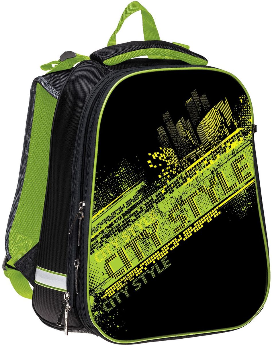 Hatber Рюкзак Ergonomic NeonNRk_15022 Hatber Рюкзак Ergonomic NeonNRk_15022Эргономичный ранец предназначен для детей младшего и среднего школьного возраста. Выполнен из современного EVA материала. Объем может быть увеличен с помощью раскрытия центральной молнии. Размер 37Х29Х17см. Жесткий корпус. Анатомическая вентилируемая спинка, регулируемые лямки, дно из водонепроницаемого ПВХ и оснащено пластиковыми ножками.
