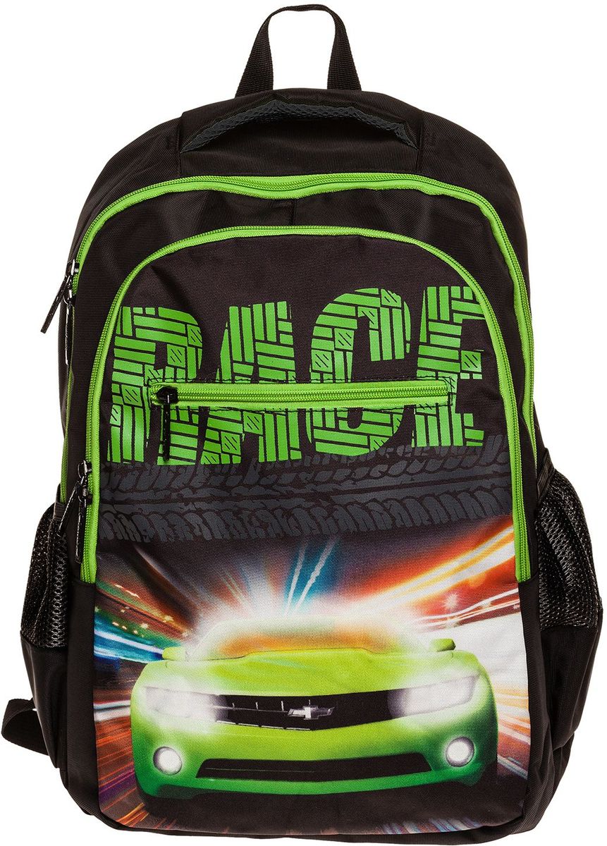 Hatber Рюкзак Basic Style RaceNRk_19097 Hatber Рюкзак Basic Style RaceNRk_19097Рюкзак Hatber Basic Style Race - это стильный молодежный рюкзак, отличающийся удобством и вместительностью. Изделие выполнено из полиэстера. Рюкзак имеет 2 вместительных отделения, закрывающихся на застежку-молнию. В основном отделении расположен карман для тетрадей. Снаружи размещены 3 кармана: спереди - 1 карман на молнии, на боковых сторонах - 2 сетчатых кармана. Текстильная ручка обеспечивает возможность переноски рюкзака в одной руке. Дно и спинка изделия уплотнены. S-образная форма лямок отвечает за более плотную фиксацию рюкзака, предотвращая перенапряжение мышц спины.