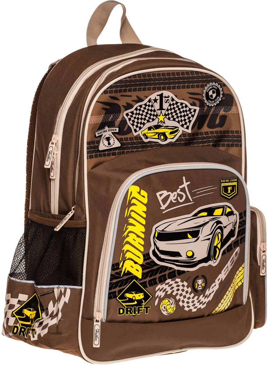 Hatber Рюкзак Soft Racing LeagueNRk_16064 Hatber Рюкзак Soft Racing LeagueNRk_16064Рюкзак Hatber Racing League серии Soft - это облегченный рюкзак, предназначенный для детей младшего и среднего школьного возраста. Изделие выполнено из полиэстера. Рюкзак имеет 2 отделения. Снаружи расположены 3 кармана: 2 боковых сетчатых и 1 передний. Светоотражающие вставки обеспечивают безопасность в темное время суток. Текстильная ручка обеспечивает возможность переноски рюкзака в одной руке.