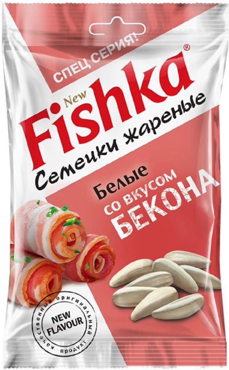 Fishka семечки белые со вкусом бекона, 100 г0015380 Fishka семечки белые со вкусом бекона, 100 г0015380Fishka – новые, особенные и молодежные – семечки Fishka придутся по вкусу всем любителям чего-то новенького, ведь только у нас вы можете найти белые семечки со вкусом бекона. Прекрасная и здоровая альтернатива вредным снекам. Убедитесь, что здоровый перекус тоже имеет вкус!