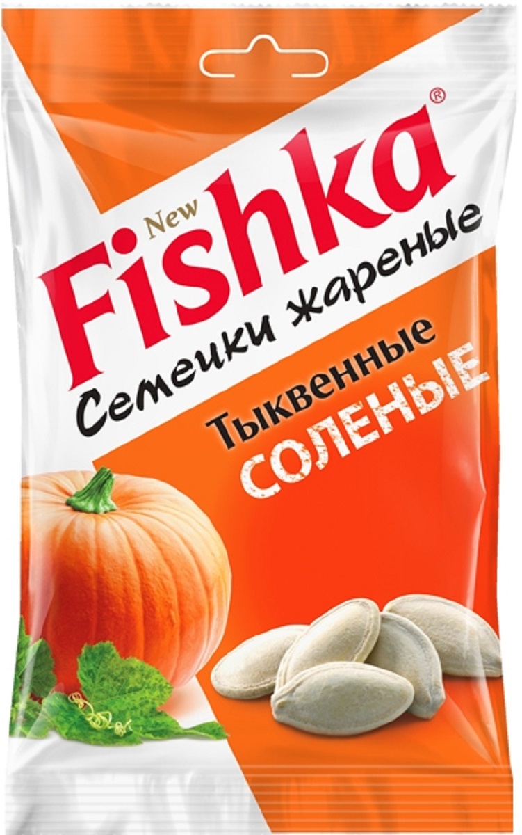 Fishka семечки тыквы жареные соленые, 100 г0015381 Fishka семечки тыквы жареные соленые, 100 г0015381Fishka – новые, особенные и молодежные – тыквенные семечки Fishka придутся по вкусу всем любителям чего-то новенького. Прекрасная и здоровая альтернатива вредным снекам. Убедитесь, что здоровый перекус тоже имеет вкус!