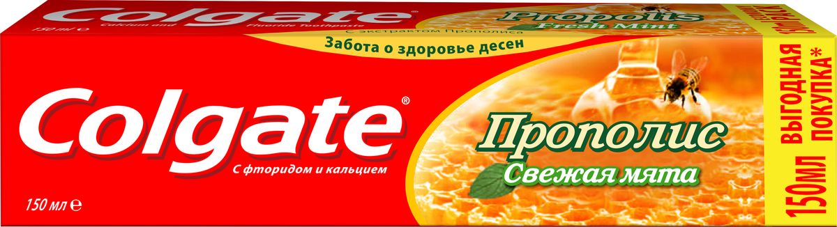 Colgate Зубная паста Прополис 150 млFCN89268/FCN89005 Colgate Зубная паста Прополис 150 млFCN89268/FCN89005Содержит прополис, известный своими лечебными свойствами. Для эффективной природной защиты полости рта.