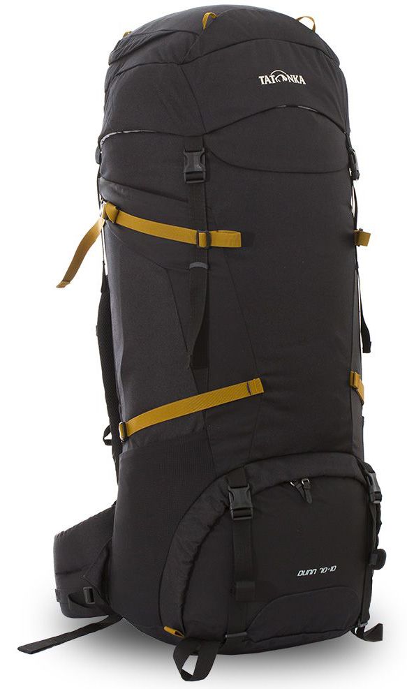 Рюкзак туристический Tatonka Dunn 70+10л, цвет: черный, 95x32x31 смDI.6035.040 Рюкзак туристический Tatonka Dunn 70+10л, цвет: черный, 95x32x31 смDI.6035.040Классический туристический рюкзак среднего объема. Рюкзак Dunn 70+10 выполенен в строгом дизайне из прочной ткани Textreme 6.6. Два просторных отделения позволят с удобством разместить все необходимые в походе или путешествии вещи. За счет объемной крышки и расширяющегося основного отделения объем рюкзака достигает 80 литров. Прочная удобная спина рюкзака выполнена с учетом анатомических особенностей спины человека, благодаря этому с рюкзаком будет комфортно идти даже в продолжительном походе. Нижнее и основное отделения рюкзака разделены съемной перегородкой на молнии, одним движением их можно соединить между собой или снова разделить. Доступ в основное отделение осуществляется через верхний расширяющийся вход, а нижнее отделение оснащено молнией с двумя бегунками, благодаря чему можно получить доступ к конкретным нужным вещам, не открывая молнию полностью. Преимущества и особенности: Система подвески Y1 Одно основное отделение, увеличивающееся в объеме в верхней части ...