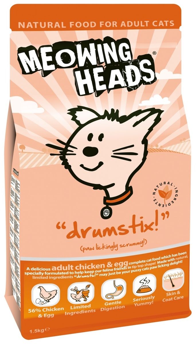 Корм сухой Barking Heads Аппетитная курочка для взрослых кошек, с курицей и яйцом, 1,5 кг20651 Корм сухой Barking Heads Аппетитная курочка для взрослых кошек, с курицей и яйцом, 1,5 кг20651Вкуснейший полнорационный корм для взрослых кошек с курицей и яйцом специально разработан, чтобы держать наших любимцев в наилучшей форме! Натуральные ингредиенты непременно понравятся вашему питомцу. Состав: 56% Курицы и Яйца (20% свежего куриного филе, 20% дегидрированного куриного мяса, 11% сухого яичного продукта , 2,5% куриного бульона 2,5% куриного жира) Бурый Рис, 11% дегидрированной рыбы Овес,1% лососевого жира Томаты, Морские водоросли, Овощная клетчатка, Морковь, Клюква Гарантированный анализ: Белок 34%, Процент содержания жира 18%, Клетчатка 2,5%, Зола 9%, Влага 7%, Омега-6 2,7%, Омега-3 1%, Таурин 1000 мг/кг Питательные добавки (на кг): Таурин 1000 мг, Витамин A 24,700 ME, Витамин D 3 1,680 ME, Витамин E 320 МЕ. Комплект микроэлементов: Моногидрат сульфата железа 592 мг, Моногидрат сульфата цинка 411 мг, Моногидрат сульфата марганца 81 мг, Пентагидрат сульфата меди 30 мг, Безводный йодат кальция 3,64 мг, Селенит натрия 0,41 мг.