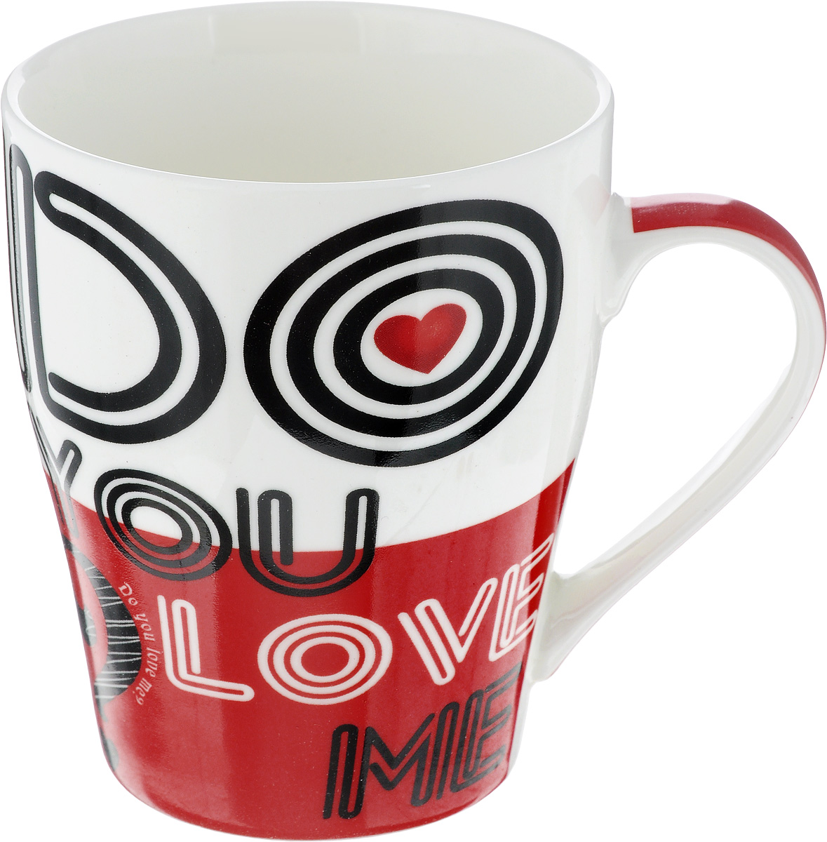 Кружка Loraine Do you love me, цвет: белый, красный, черный, 340 мл24463_белый/красный Кружка Loraine Do you love me, цвет: белый, красный, черный, 340 мл24463_белый/красныйКружка Loraine Do you love me выполнена из высококачественного фарфора. Изделие оснащено эргономичной ручкой. Кружка сочетает в себе оригинальный дизайн и функциональность. Она согреет вас долгими холодными вечерами. Диаметр (по верхнему краю): 8 см. Высота кружки: 10 см. Объем: 340 мл.