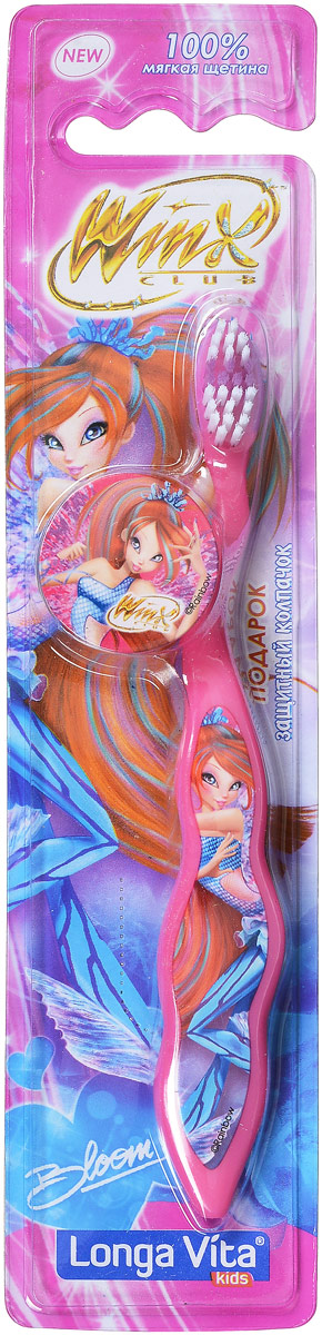 Longa Vita Детская зубная щетка Winx, мягкая, цвет: розовый, с защитным колпачком, от 3-х лет125196_розовый Longa Vita Детская зубная щетка Winx, мягкая, цвет: розовый, с защитным колпачком, от 3-х лет125196_розовыйLonga Vita Детская зубная щетка Winx, мягкая, цвет: розовый, с защитным колпачком, от 3-х лет