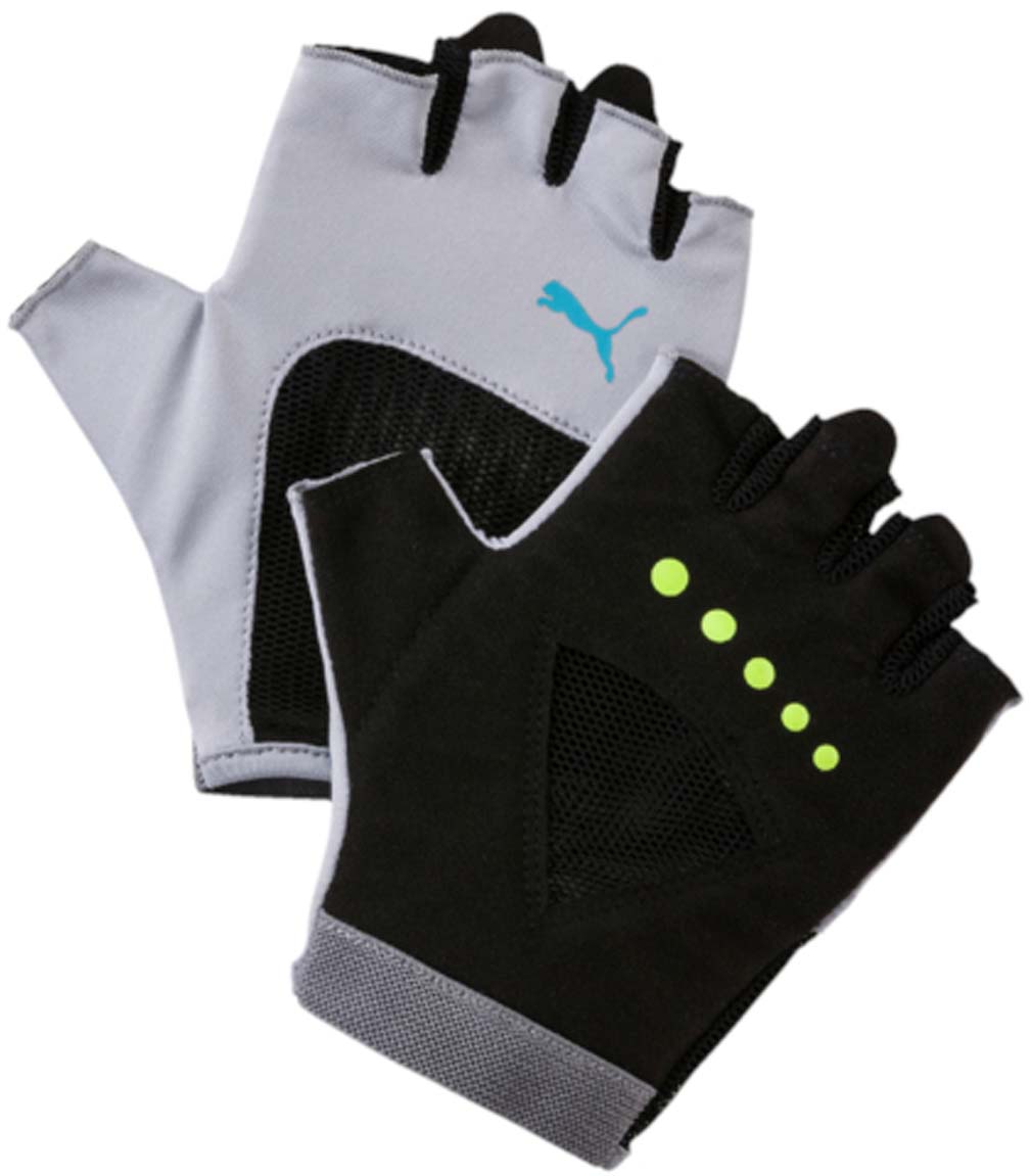 Перчатки для фитнеса женские Puma Gym Gloves, цвет: светло-серый. 04126505. Размер S (8)04126505 Перчатки для фитнеса женские Puma Gym Gloves, цвет: светло-серый. 04126505. Размер S (8)04126505Удобные и прочные перчатки из мягкой замши с набивкой на ладони и большом пальце. Эластичная сетчатая ткань на ладони обеспечивает хорошую посадку и вентиляцию. Силиконовый точечный принт улучшает сцепление. Цветной логотип Puma на тыльной стороне ладони.