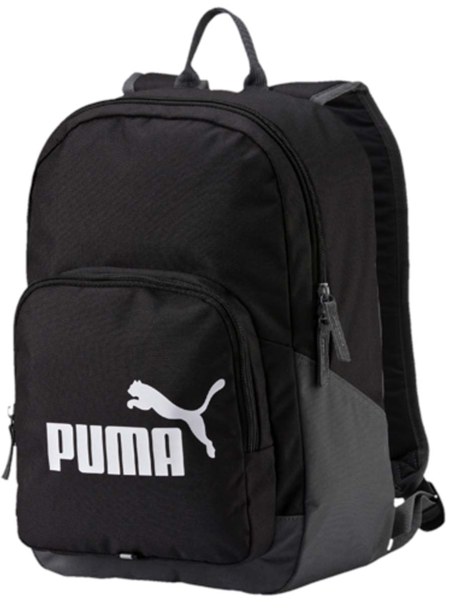 Рюкзак Puma Phase Backpack, цвет: черный. 0735890107358901 Рюкзак Puma Phase Backpack, цвет: черный. 0735890107358901Рюкзак Puma выполнен из текстиля. Модель с одним отделением. Передняя стенка оформлена объемным карманом на молнии. Рюкзак оснащен регулируемыми по длине плечевыми лямками и петлей для подвешивания.