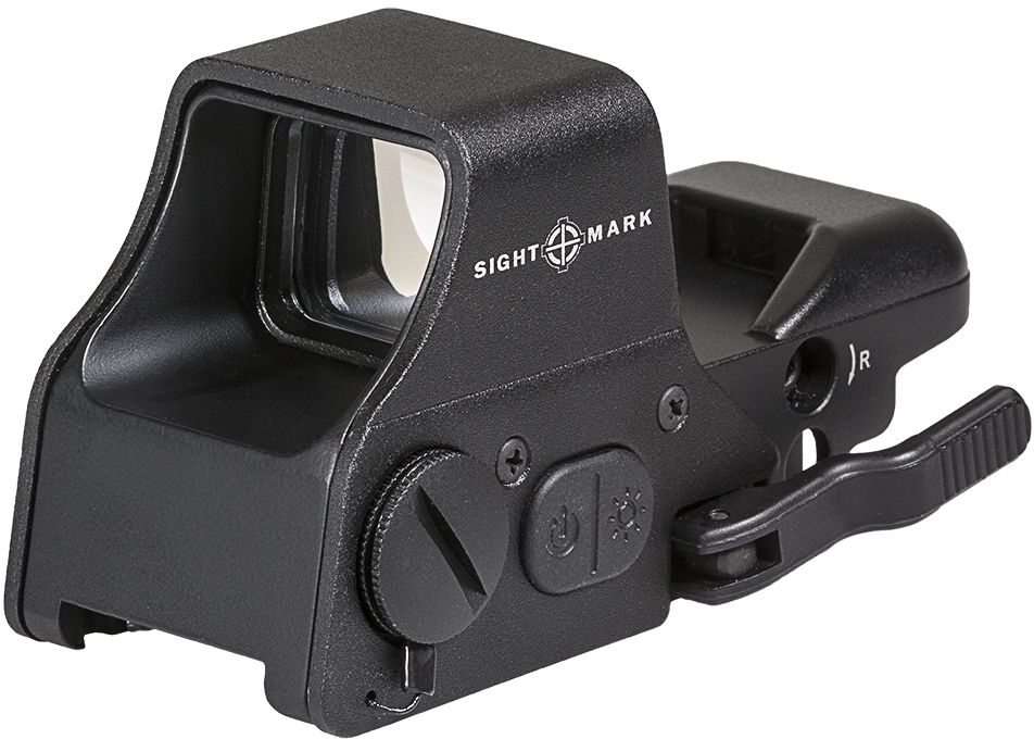 Прицел коллиматорный Sightmark, панорамный на Weaver/Picatinny, со сменной маркой. SM26008SM26008 Прицел коллиматорный Sightmark, панорамный на Weaver/Picatinny, со сменной маркой. SM26008SM26008Коллиматор Sightmark панорамный на Weaver/Picatinny, марка - сменная 4 вида, подсветка красная/зеленая. Арт. SM26008 Компания Sightmark, США,Техас, Мэнсфилд впервые представила свою продукцию в 2007 году на SHOT Show. Основной целью компании является разработка и производство современной оптики и аксессуаров для охотников, спортсменов и стрелков. Кроме того, каждый продукт разработан для специализированного рынка, позволяя стрелкам получить больше высококачественных изделий для их огнестрельного оружия и пистолетов. Все коллиматорные прицелы Sightmark разработаны для ружей, винтовок и пистолетов. Данная модель коллиматора Sightmark Ultra Shot Plus Reflex Sight адаптирована для использования при стрельбе в любых условиях освещенности окружающей среды. Это открытый панорамный коллиматор с интегрированным быстросъемным креплением на Weaver/Picatinny, которое имеет внутреннюю запирающую систему - Interlok. Данная модель имеет кнопку цифрового перехода для выбора цвета...