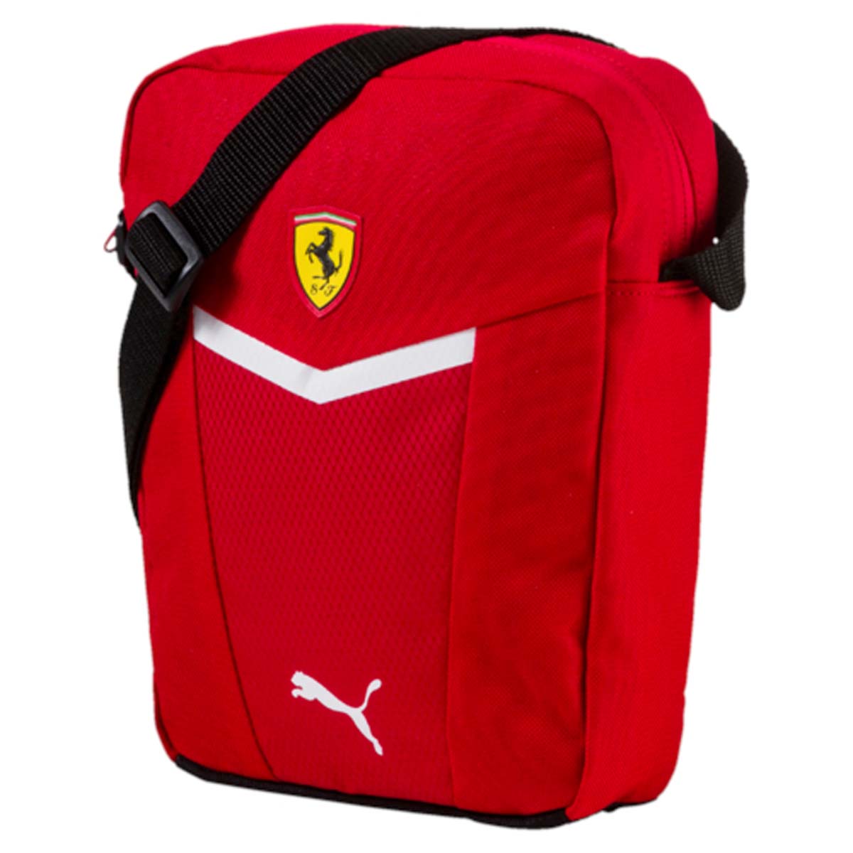 Сумка городская Puma Ferrari Fanwear Portable, цвет: красный. 0745020107450201 Сумка городская Puma Ferrari Fanwear Portable, цвет: красный. 0745020107450201Сумка Ferrari Fanwear Portable - стильный аксессуар для городского образа. Модель оснащена регулируемым плечевым ремешком. Сумка имеет большое основное отделение на молнии и несколько маленьких карманов для хранения ключей, телефона и прочих мелочей. У модели регулируемая плечевая лямка с пластиковой накладкой, металлические язычки молний с логотипом бренда, мягкая спинка.